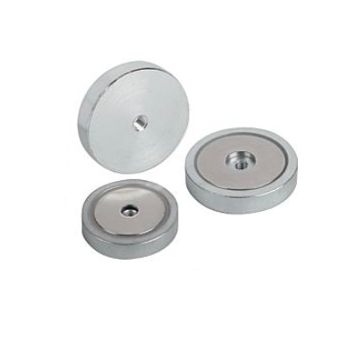 Magnet Pot Magnet D1=M05 H=8 Ndfeb, Round, Bil:Steel, D=40