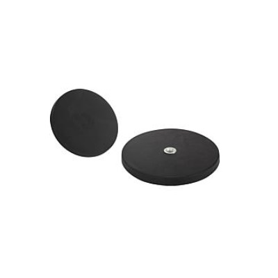 Magnet Pot Magnet M04 H=6Ndfeb, Round, Bil:Rubber, Black, D=18