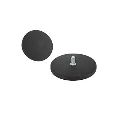 Magnet Pot Magnet M06 Ndfeb, Round, Bil:Rubber, Black, D=43