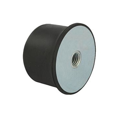 Rubber Bumper Cambered Internal Thread10, D=50, H=35 Steel, Bil:Elast. Natural