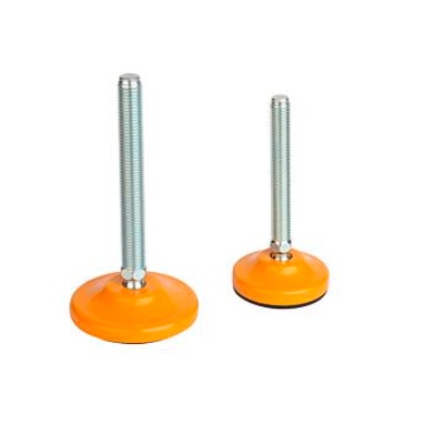 Articulated Leg, D=80 D1=M16X150, Sw=16, Form:B Anti-Slip Plate, Steel,