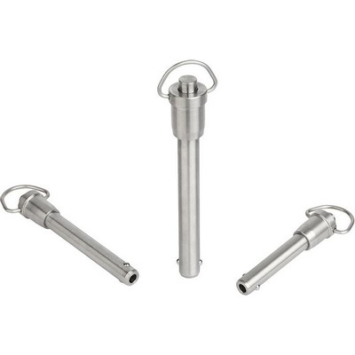 Ball Lock Pins With Ring Lever, D1=6, L=50, L1=7, L5=57, Stainless