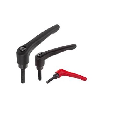 Flip Lever Size 4 1/2-13X40, Steel Red Ral3003 Plastic Coated,