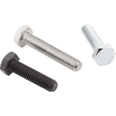 Old Bolt Din933, Open End Threaded M10X16, Stainless Steel A2 70 Uncoated