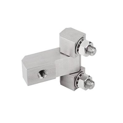 Hinge, Angular Long Type with Fixing Nut, Stainless Steel 1.4305, B=51,