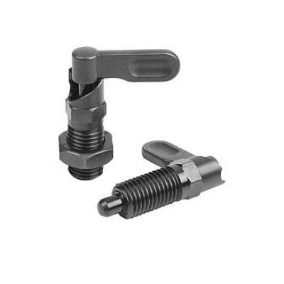 Lock Bolt Stop, Left, D=4, M10, Form:A Handle Uncoated Nut, Steel
