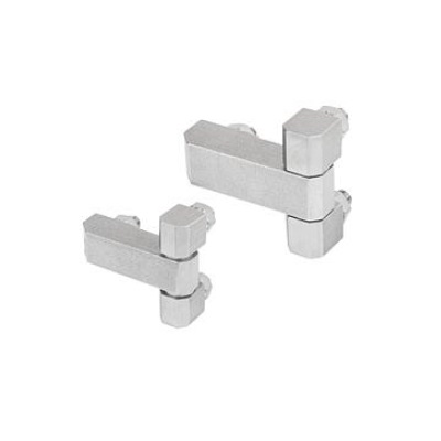 Hinge, Angular Long Type with Fixing Nut D1=M08, Stainless Steel 1.4305,