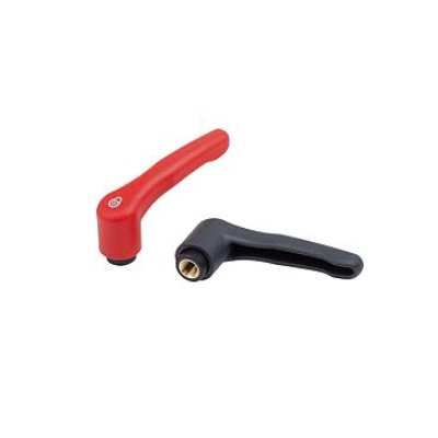 Flip Lever with Safety Function Bo.2 M05X10, Plastic Black Ral7021, Bil:Steel