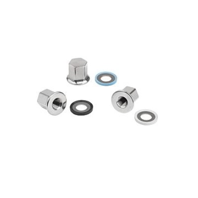 Blind Nut With Gasket And Washer, D=M04, Sw=7, Stainless Steel 1.4404
