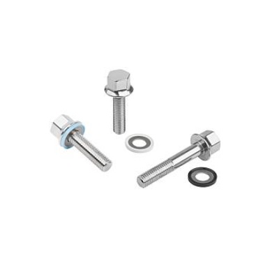 Bolt With Gasket Washer And Washer M16X45, Form:A Without Shaft, Stainless Steel