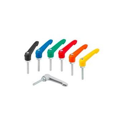 Flip Lever Size M10X30, Plastic Green Ral 6032, Bil: Steel Blue