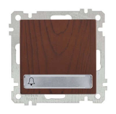 Call tag with illuminated bell (12V) walnut with clips