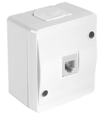 Data socket 1*RJ45 (CAT5E) humidity WHITE