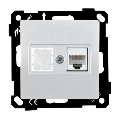 EP-Data socket 1*RJ45 Silver