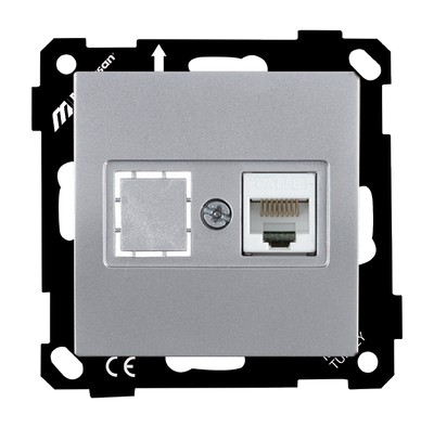 EP-DATA socket 1*RJ45 (CAT5E) Silver