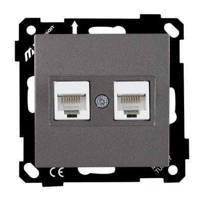 EP-DATA socket 2*RJ45 (CAT5E) SMOK