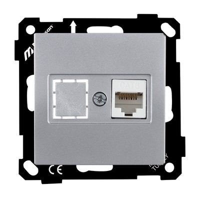 EP - Data socket 1*RJ45 (CAT6) Silver