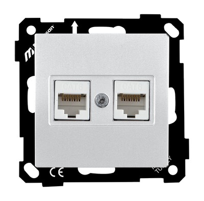 EP Data socket 2*RJ45 (Cat6e) White