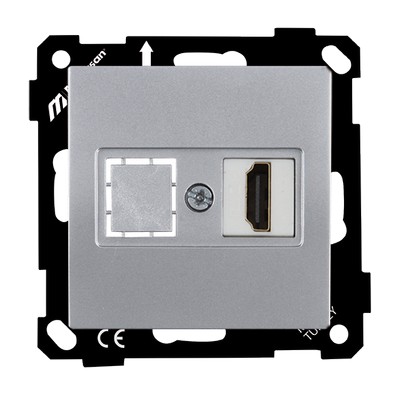 Elitra Data socket 1*HDMI screw silver