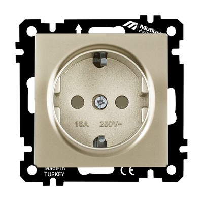 EP-grounded socket (Child protection) Satin