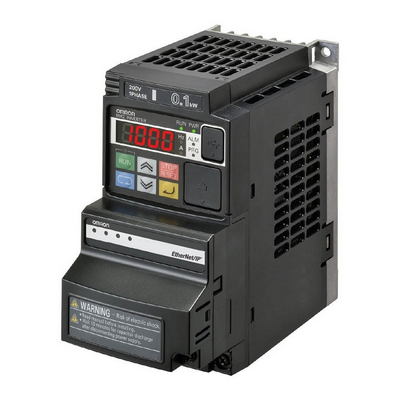 OMRON MX inverter sürücü, 1,5/2,2 kW (HD/ND), 4,8/5,4 A (HD/ND), 400 VAC, 3~, sensörsüz vektör + MX2 EtherNet/IP opsiyon kartı 4548583965737