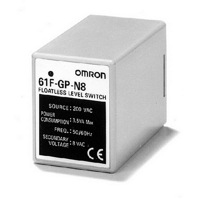 Omron Level Sensor, Conductive, Compact, Plug-in, General-Purpose, Relay, LED Indicator (Requires PF083A-E Socket), 110 VAC, 8-Pin 4536854333828