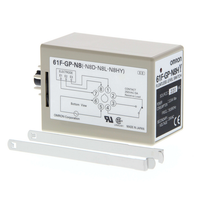 Omron Level Sensor, Conductive, Compact, Plug-in, High-Sensitivity, Relay, LED Indicator (Requires PF083A-E Socket), 220 VAC 4536854334016