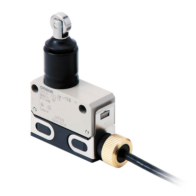 Omron Limit Switch, Slim Sealed, Screw Terminal, Micro Load, Sealed Roller Plunger, Left-Hand, 0.3 m Pigtail Pur with Pur with Junction Connector M12, Oil-Resistant 4548583869004