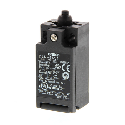 Omron Security Limit Switch, D4N, M20 (1 Cable Slot), 1NC/1NO (Slow Closing), Pressing from the top 4547648035187