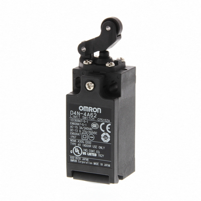 OMRON Güvenlik Limit Switch, D4N, M20 (1 kablo yuvası), 1NC/1NO (yavaş kapama), tek yönlü makara arm kol (yatay) 4547648035323