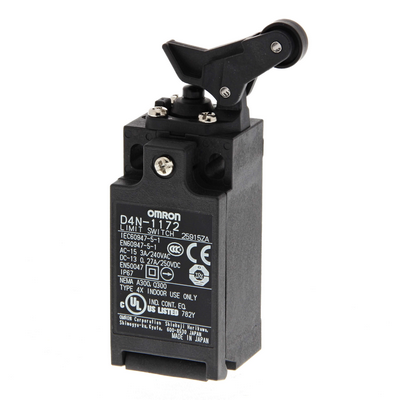 Omron Safety Limit Switch, D4N, M20 (1 Conduit), 1NC/1NO (Slow-Action), One-Way Roller Arm Lver (Vertical) 4547648035408