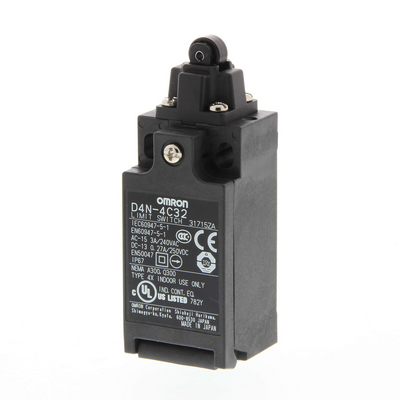 Omron Safety Limit Switch, D4N, M20 (1 Conduit), 2NC/1NO (Slow-Action), Top Roller Plunger 4547648036535