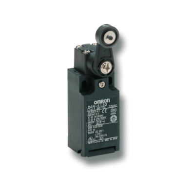 OMRON Güvenlik Limit anahtarı, D4N, M12 konektör (1 kanal), 1NC/1NA (geçmeli), ayarlanabilir makaralı kol (metal kol, kauçuk rulo) 4547648034272