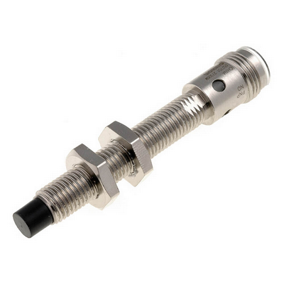 Omron Inductive Sensor, Rice-Nickel, Long Body, M8, Dislocated Head, 4mm, DC, 3 Cable, PNP-NA, M12 Connector 4547648162395