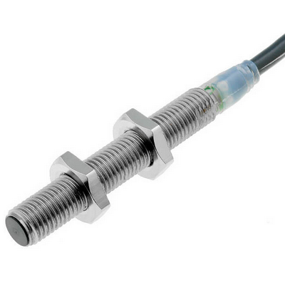 Omron Inductive Sensor, Stainless Steel, Long Body, M8, Flat Head, 2mm, DC, 3 cables, NPN-NA, 2M cable 4547648162920