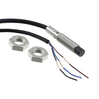 Omron Inductive Sensor, Stainless Steel, Short Body, M8, Dislocated Head, 4mm, DC, 3 Cable, PNP-NK, 2M cable 4548583548978
