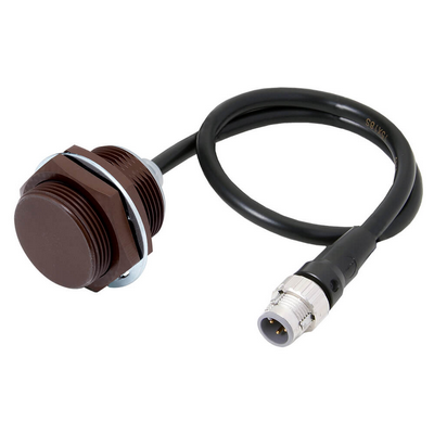 Omron Proximity Sensor, Inductive, Fluororein Coating (Base Material: Sus 303) M30, Shielded, 10 mm, DC, 3-Wire, PNP NC, M12 PRE-Wired Smartclick Connector 4549734530613
