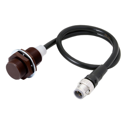 Omron Proximity Sensor, Inductive, Fluororein Coating (Base Material: Sus 303) M18, Shielded, 10 mm, DC, 3-Wire, NPN No, M12 Pre-Wired Smartclick Connector 45497345303166
