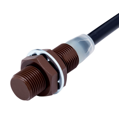 Omron Proximity Sensor, Inductive, Fluororein Coating (Base Material: Sus 303) M12, Shielded, 2 mm, DC, 3-Wire, PNP NC, 2 M PREWYED 4549734527958
