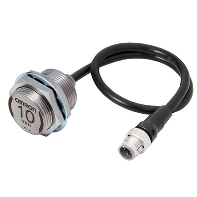 Omron Proximity Sensor, Inductive, Full Metal Stainless Steel 303 m30, Shielded, 10 mm, DC, 3-Wire, PNP No, M12 Pre-Wired Smartclick Connector 45497345267606060