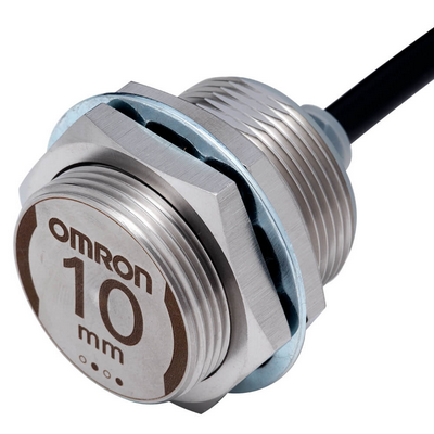Omron Proximity Sensor, Inductive, Full Metal Stainless Steel 303 m30, Shielded, 10 mm, DC, 3-Wire, PNP NC, 2 M Prewired 4549734526678