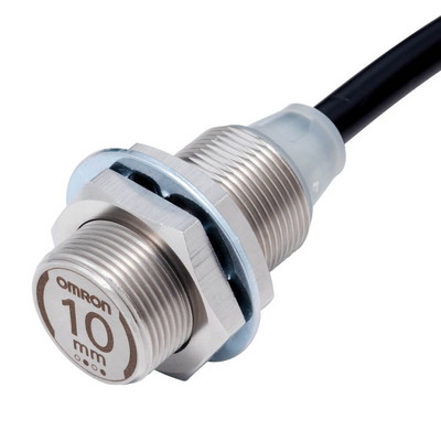 Omron Proximity Sensor, Inductive, Full Metal Stainless Steel 303 M18, Shielded, 10 mm, DC, 3-Wire, NPN No, 2 M Prewired 4549734526418