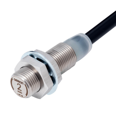 Omron Proximity Sensor, Inductive, Full Metal Stainless Steel 303 M12, Shielded, 2 mm, DC, 3-Wire, PNP No, 2 M Prewired 4549734524100