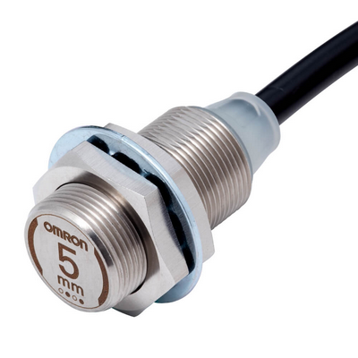 Omron Proximity Sensor, Inductive, Full Metal Stainless Steel 303 M18, Shielded, 5 mm, DC, 3-Wire, PNP No, 2 M Prewired 4549734525381