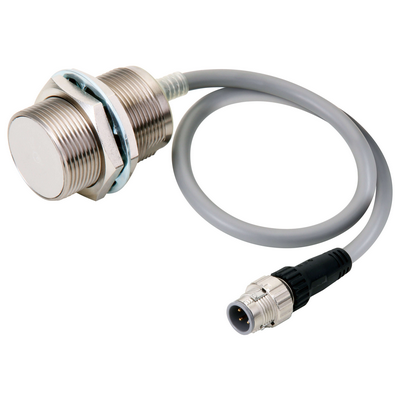 Omron Inductive Sensor, M30, Plain, 10mm, DC, 3-Kablolu, PNP No/NC can be selected (Factory Settings: No), IO-Link V1.1 Com3 (230.4 KBPS, 1 MS), M12 Smartclick Cable 0.3m 45485837863944