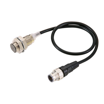 Omron Proximity Sensor, Inductive, Nickel-Brass, Short Body, M18, Shielded, 14 mm, DC, 3-Wire, NPN NC, M12 Connector 4549734473361