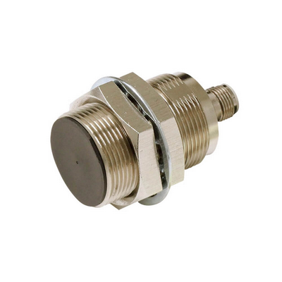 Omron Proximity Sensor, Inductive, Nickel-Brass, Short Body, M30, Shielded, 22 mm, DC, 3-Wire, PNP NC, M12 Connector 4549734481175