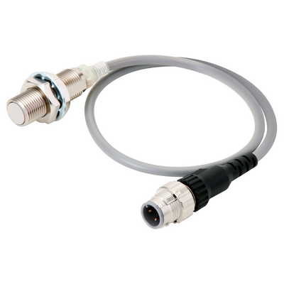Omron Inductive Sensor, M12, Plain, 3mm, DC, 3-Kablolu, PNP No/NC can be selected (Factory Settings: No), IO-Link V1.1 Com3 (230.4 KBPS, 1 MS), M12 Smartclick Cable 0.3m 45485837862711