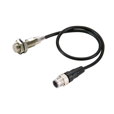 Omron Proximity Sensor, Inductive, Nickel-Brass, Short Body, M12, Shielded, 4 mm, DC, 3-Wire, PNP No, IO-Link Com3, M12 Smartclick Pig-Tail 0.3 M Robotic cable 4549734446900555