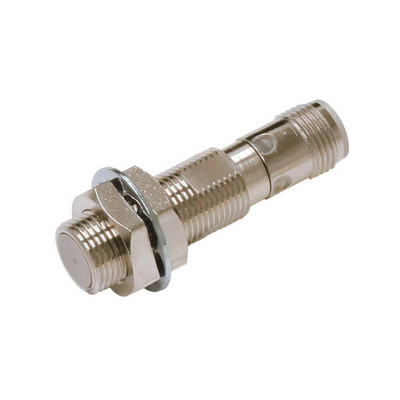 Omron Proximity Sensor, Inductive, Nickel-Brass, Short Body, M12, Shielded, 4 mm, DC, 3-Wire, NPN No+NC, 2 M Prewired 45497344645555